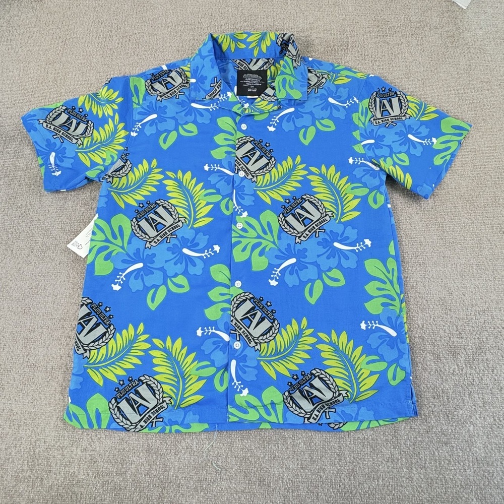My Hero Academia UA Logo Hawaiian Button Down Shirt Size Small - Bioworld